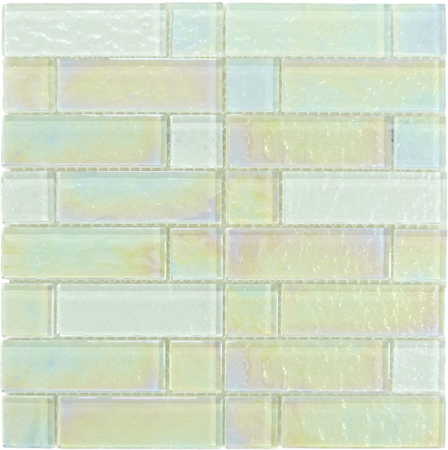 Stardust Milky Way White Multi linear Glossy & Iridescent Glass Tile Royal Tile & Stone