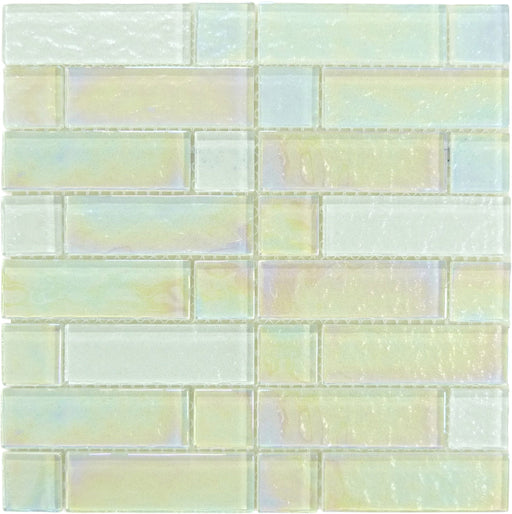 Stardust Milky Way White Multi linear Glossy & Iridescent Glass Tile Royal Tile & Stone