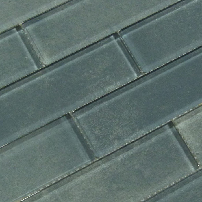 Subway Urban Dark Grey 2x6 Glossy Glass Tile Royal Tile & Stone
