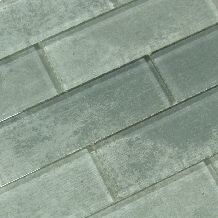 Subway Urban Light Grey 2x6 Glossy Glass Tile Royal Tile & Stone