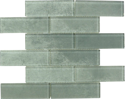 Subway Urban Light Grey 2x6 Glossy Glass Tile Royal Tile & Stone