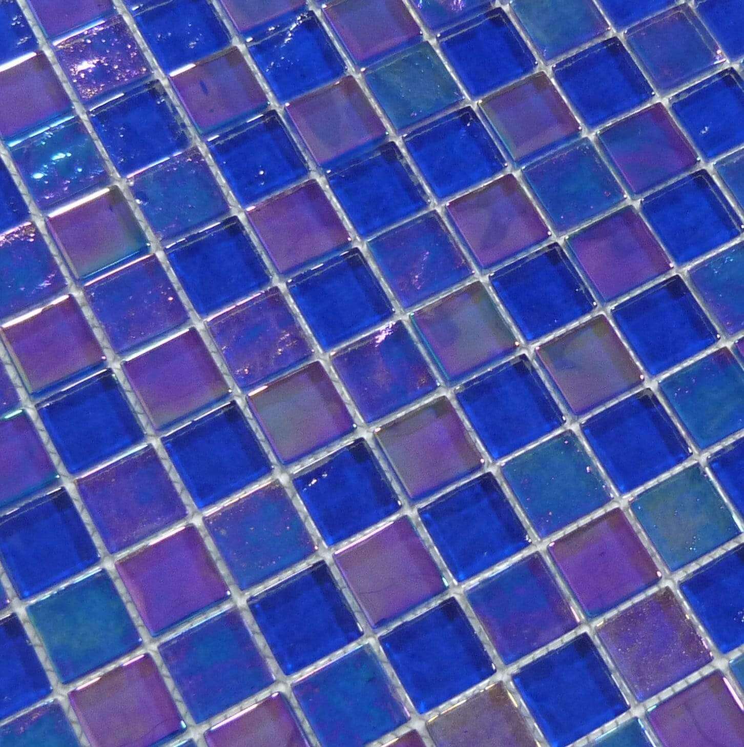 Treasure Cobaltstone Blue 1" x 1" Glossy & Iridescent Glass Pool Tile Royal Tile & Stone