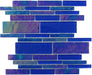 Treasure Cobaltstone Blue Linear Glossy & Iridescent Glass Pool Tile Royal Tile & Stone