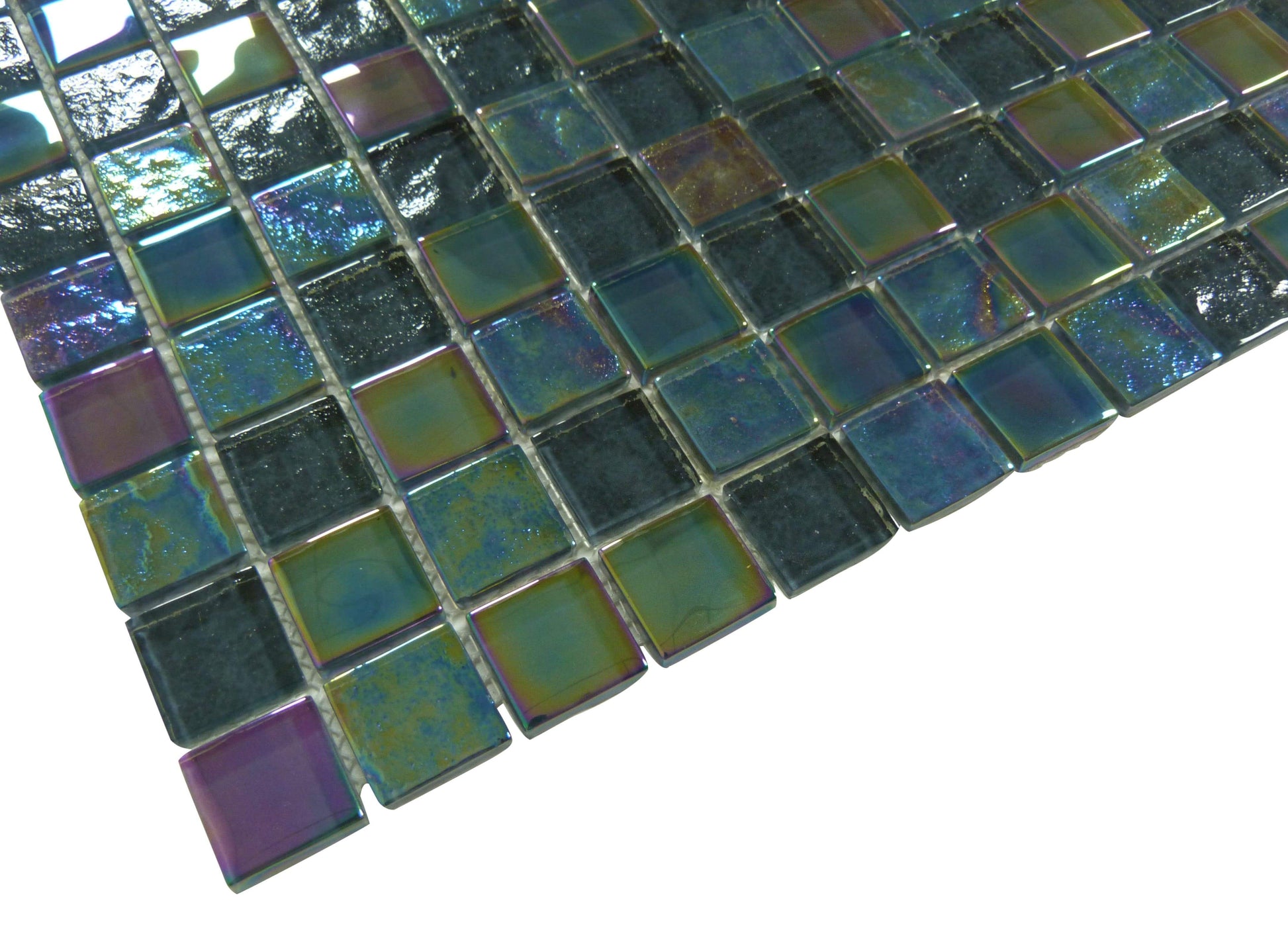 Treasure Moonstone Grey 1" x 1" Glossy & Iridescent Glass Pool Tile Royal Tile & Stone