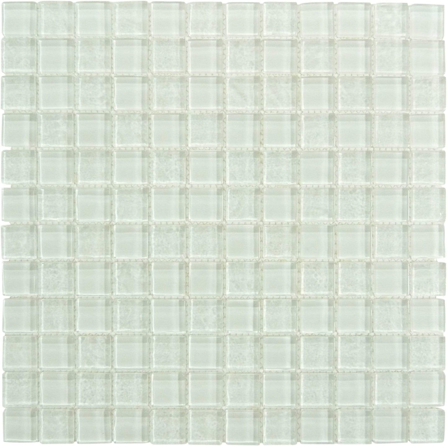 Treasure Whitestone White 1" x 1" Glossy Glass Pool Tile Royal Tile & Stone