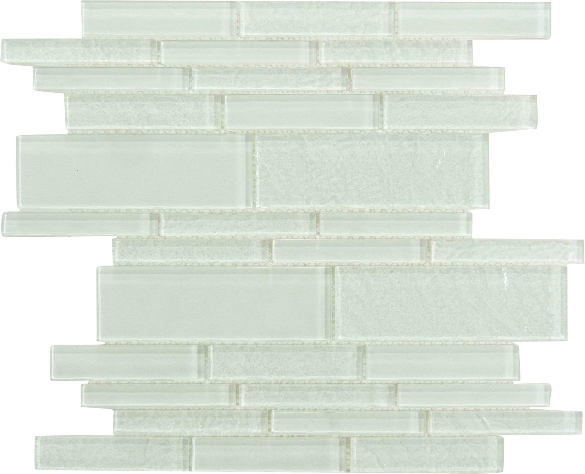 Treasure Whitestone White Linear Glossy Glass Pool Tile Royal Tile & Stone