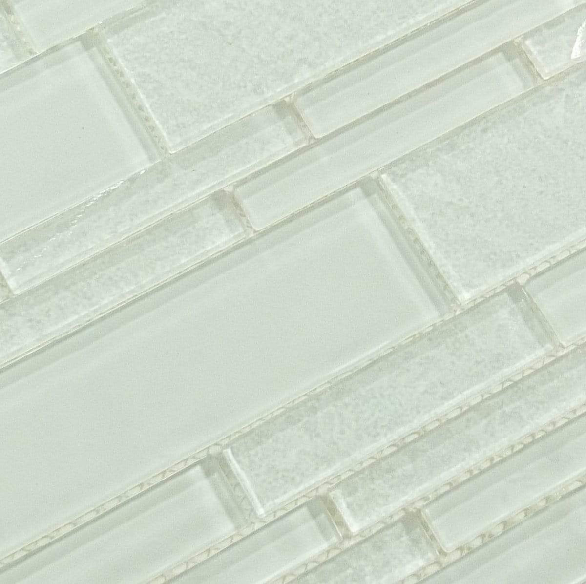 Tesoro Treasure Whitestone White Linear Glossy Glass Pool Tile ...