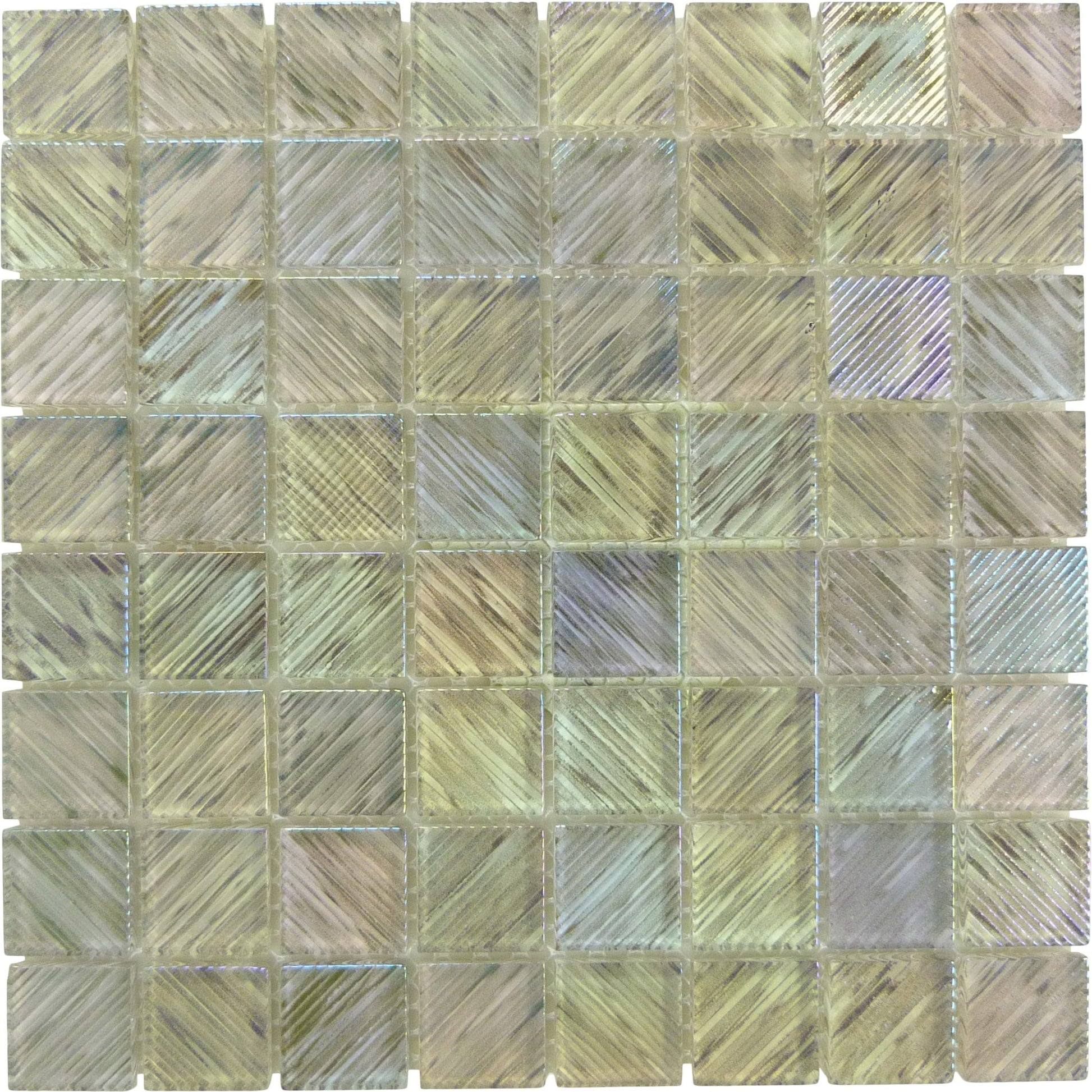 Ultraviolet Light Grey 1.5x1.5 Glossy & Iridescent Glass Tile Royal Tile & Stone