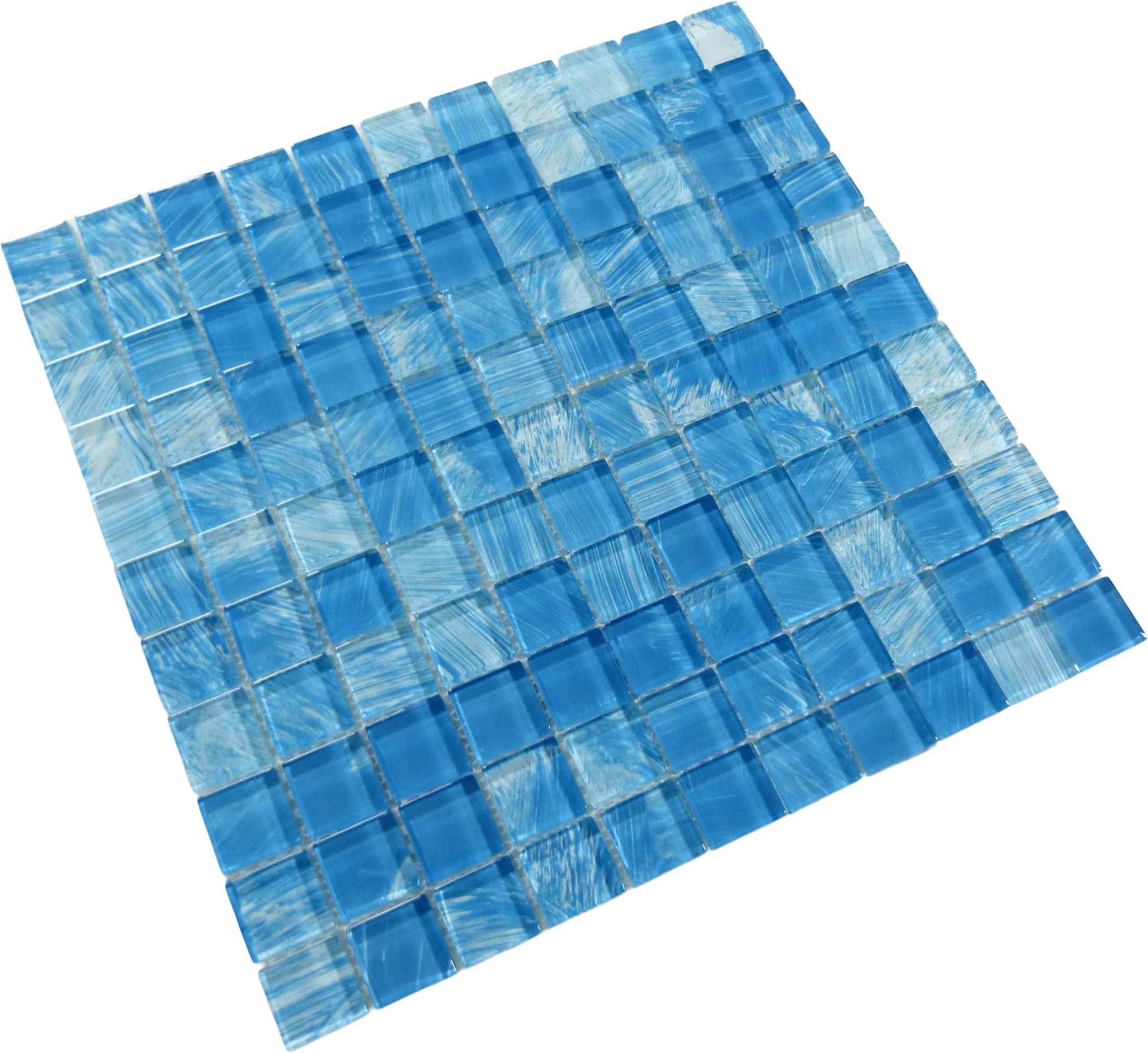 Watercolors Turquoise 1x1 Glossy Glass Tile Royal Tile & Stone