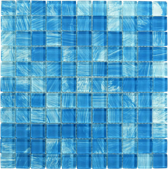 Watercolors Turquoise 1x1 Glossy Glass Tile Royal Tile & Stone