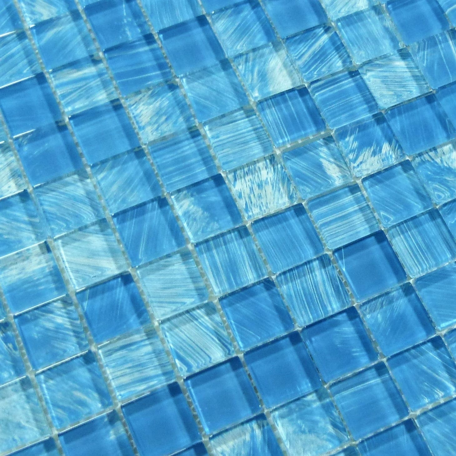 Watercolors Turquoise 1x1 Glossy Glass Tile Royal Tile & Stone