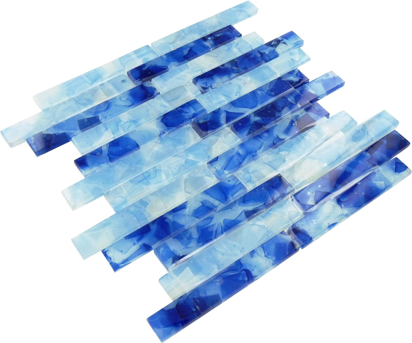 Light Blue Flake Uniform Brick Glass Pool Tile Royal Tile & Stone