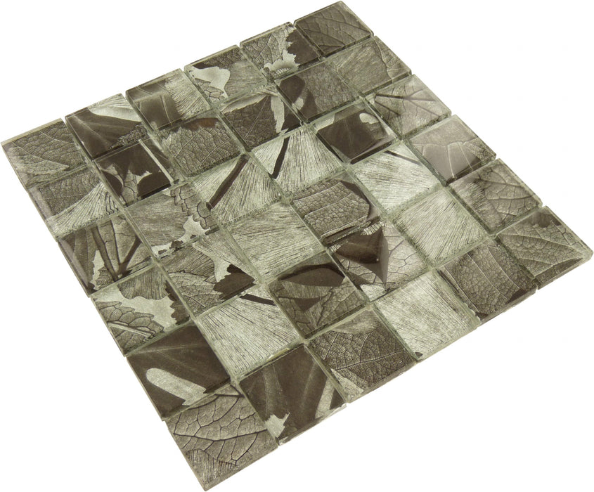 Storm Silver 2'' x 2'' Glossy Glass Tile Tuscan Glass