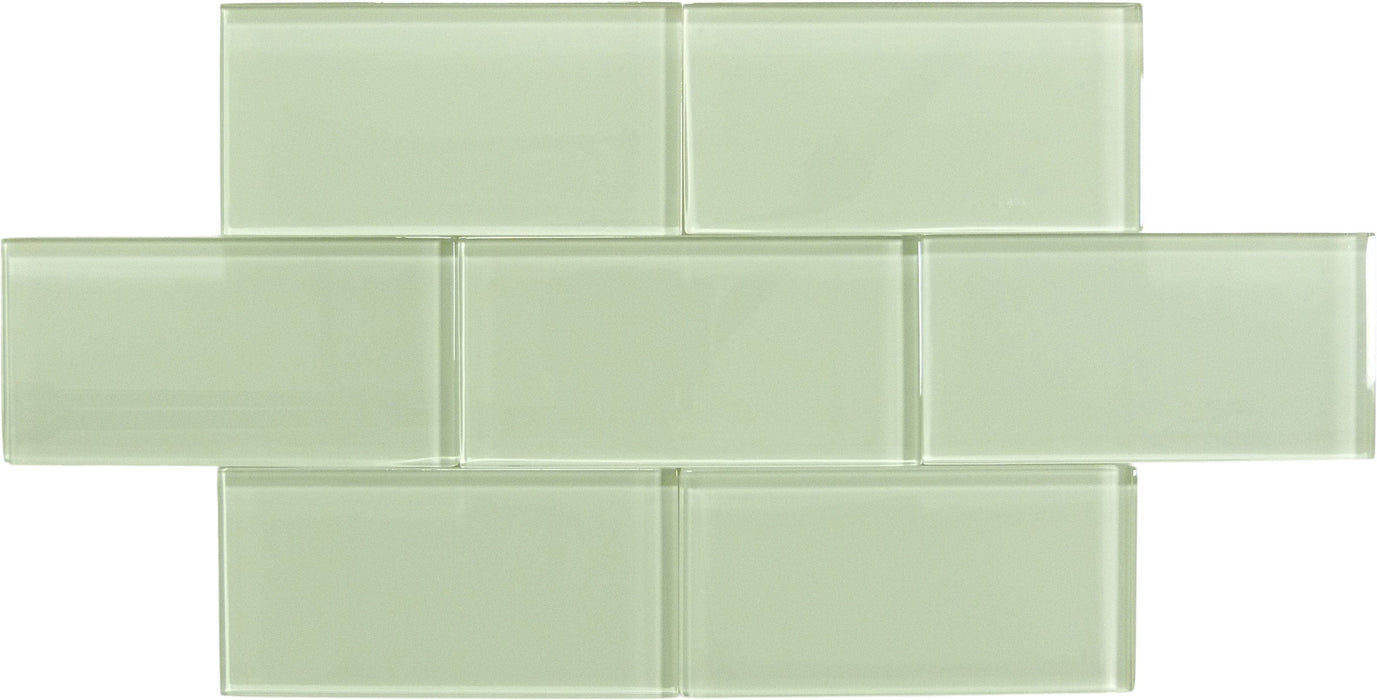 Mist Green 3x6 Glossy Glass Subway Tile Tuscan Glass