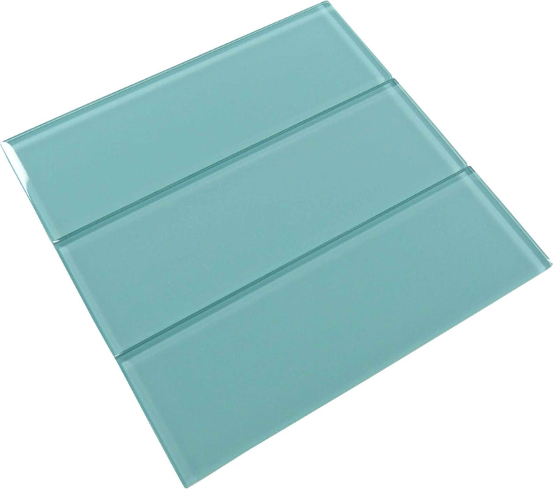 Sea Blue 4" x 12" Glossy Glass Subway Tile Tuscan Glass