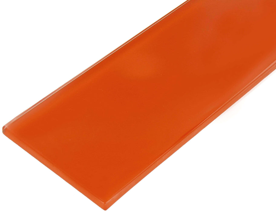 Sunkist Orange 4" x 12" Glossy Glass Subway Tile Tuscan Glass