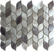 Aluminum Grey Leaf Brushed Tile Tuscan Glass