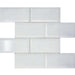 Inverted Beveled Mirror 3" x 6" Silver Metallic Glossy Glass Subway Tile Tuscan Glass