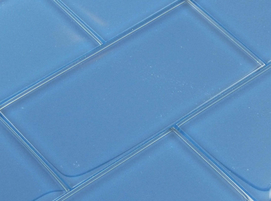 Dark Ocean Blue 3" x 6" Glossy Glass Subway Tile Tuscan Glass