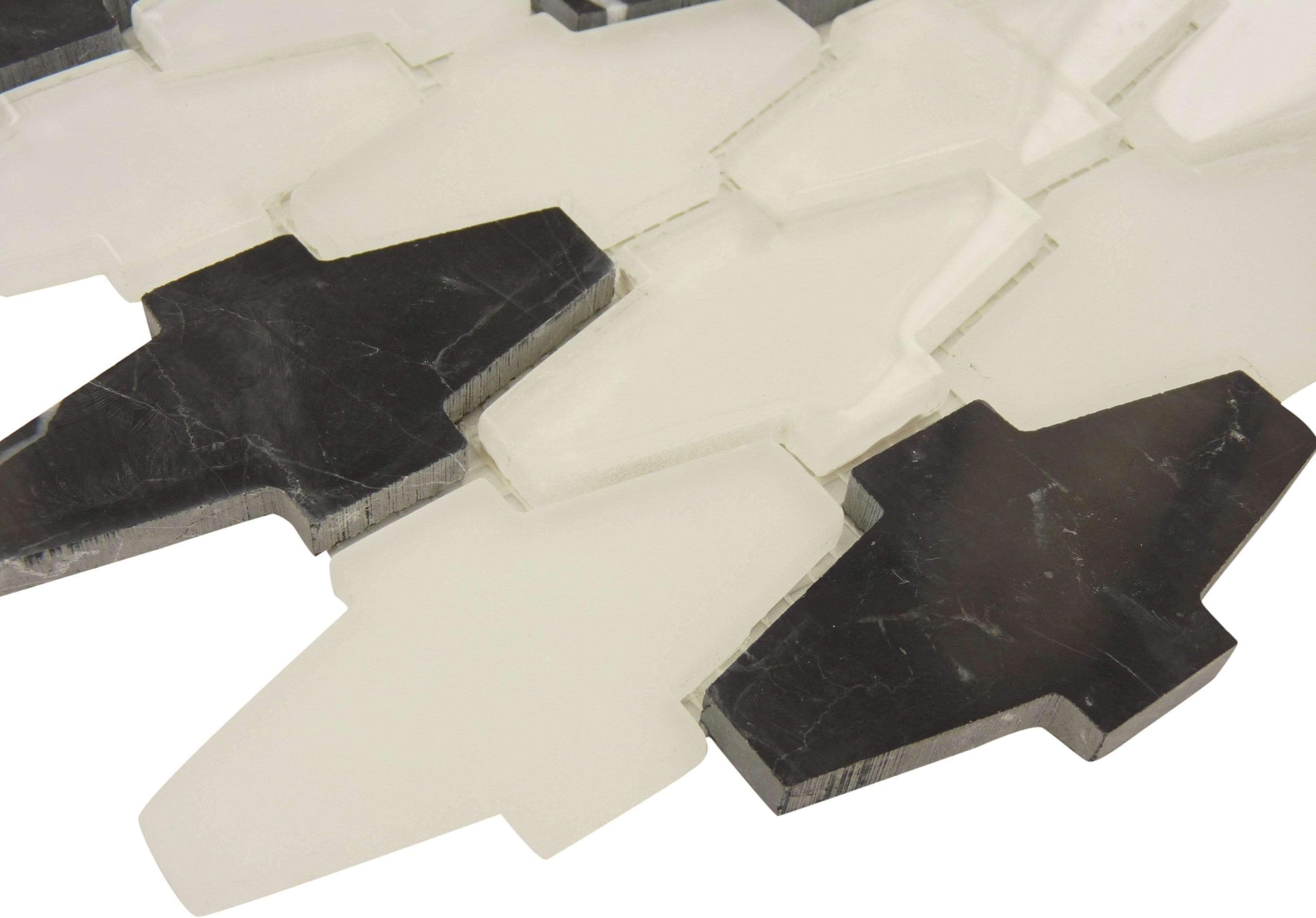 Day Night Crossroads Black Marquina and Glass Tile Tuscan Glass