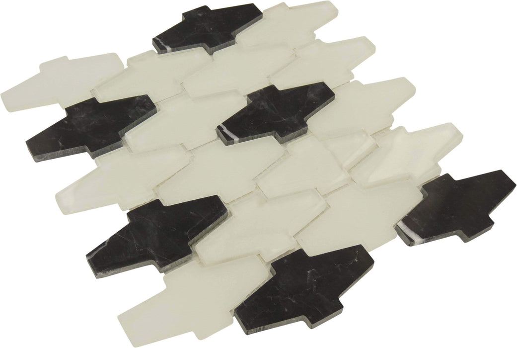 Day Night Crossroads Black Marquina and Glass Tile Tuscan Glass