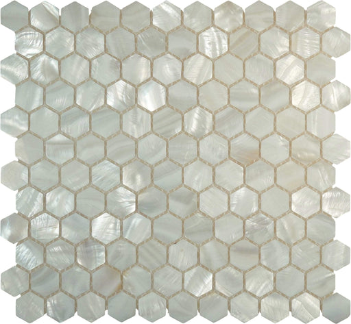 Mother Of Pearl Hexagon Glossy Shell Tile Tuscan Glass