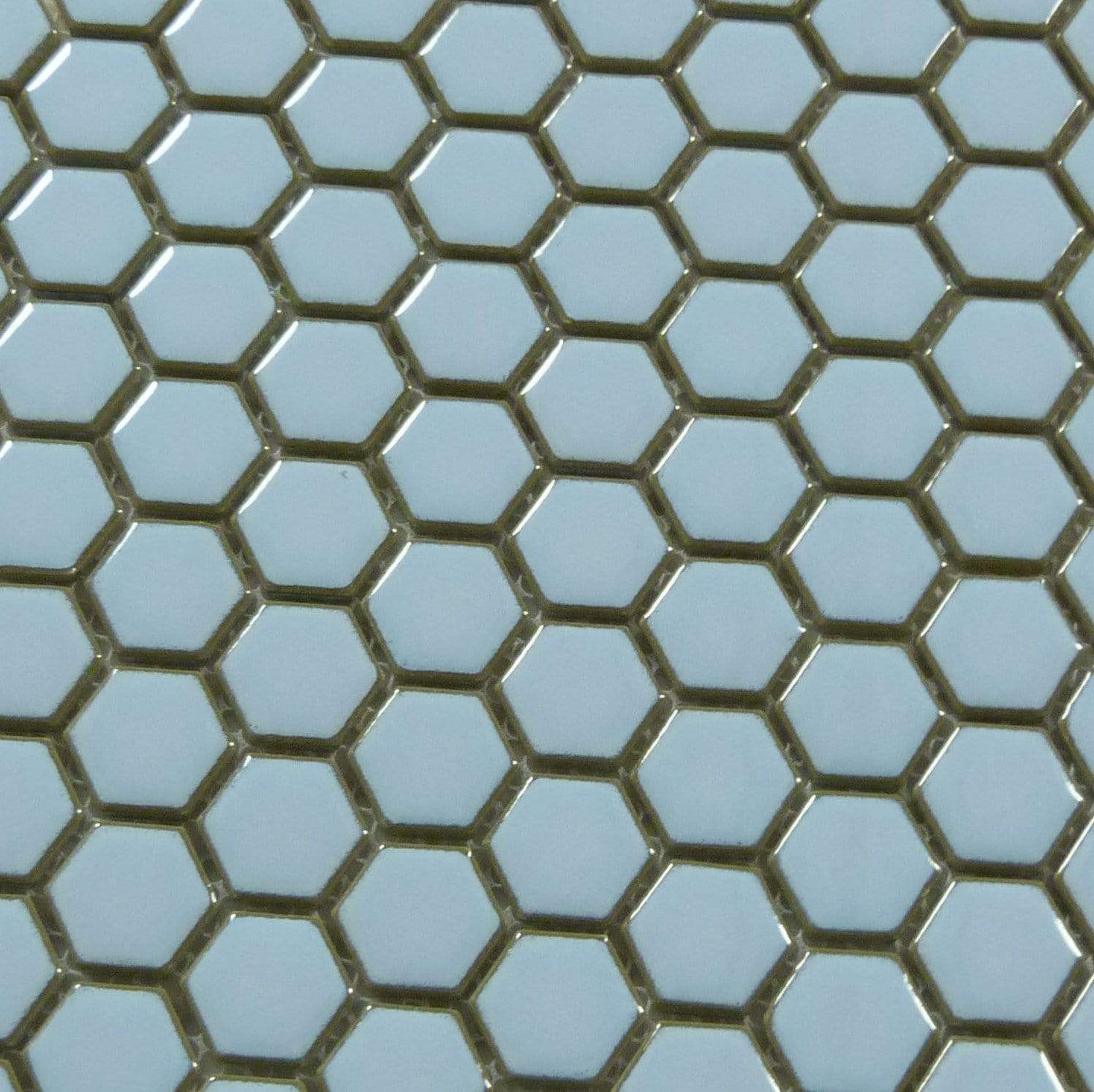 Heavenly Blue Hexagon Glossy Porcelain Tile Tuscan Glass