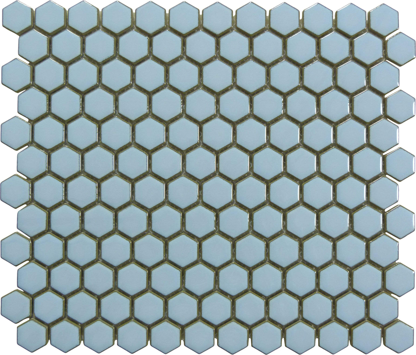 Heavenly Blue Hexagon Glossy Porcelain Tile Tuscan Glass