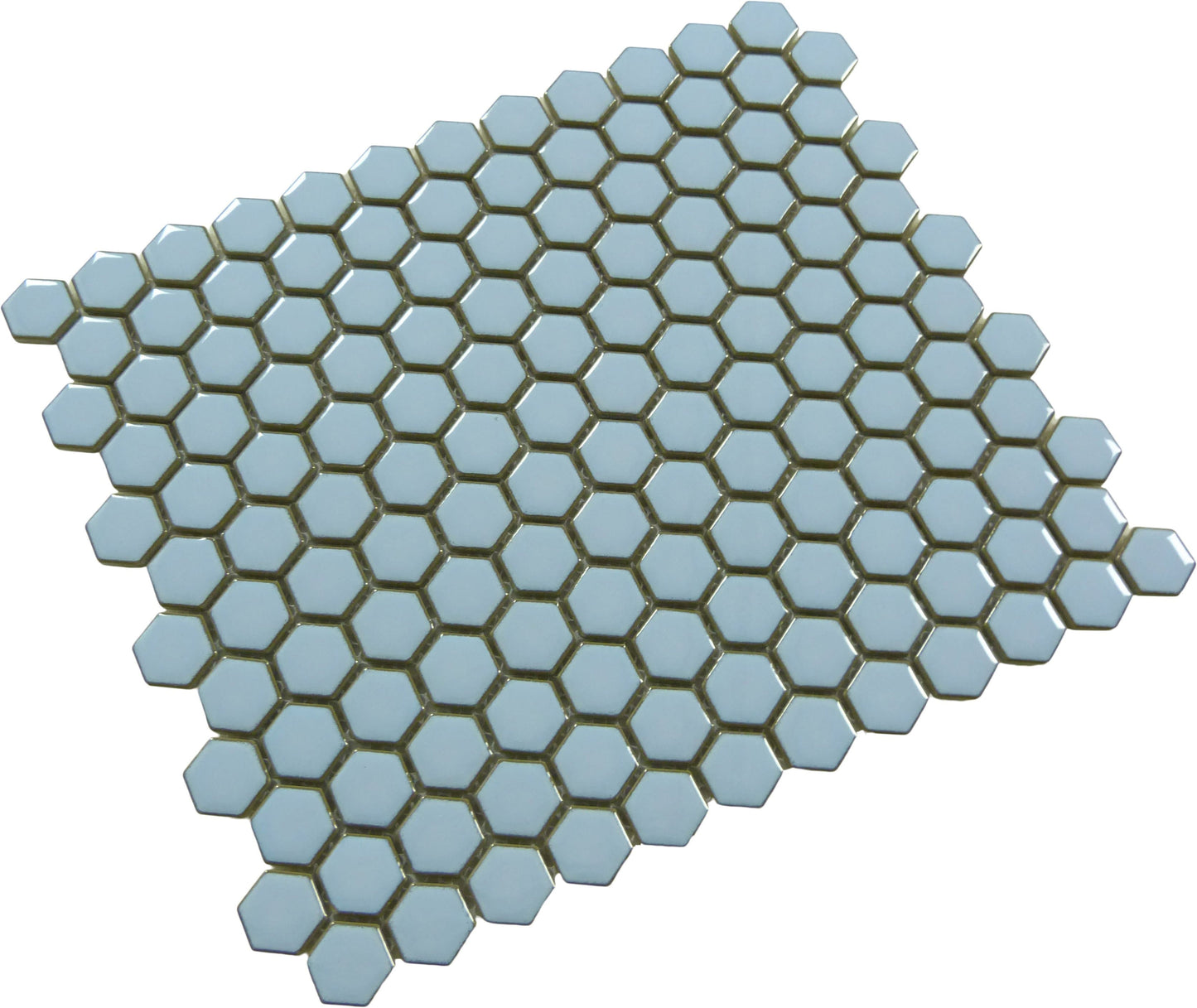 Heavenly Blue Hexagon Glossy Porcelain Tile Tuscan Glass