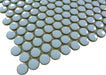 Heavenly Blue Penny Circle Round Glossy Porcelain Tile Tuscan Glass