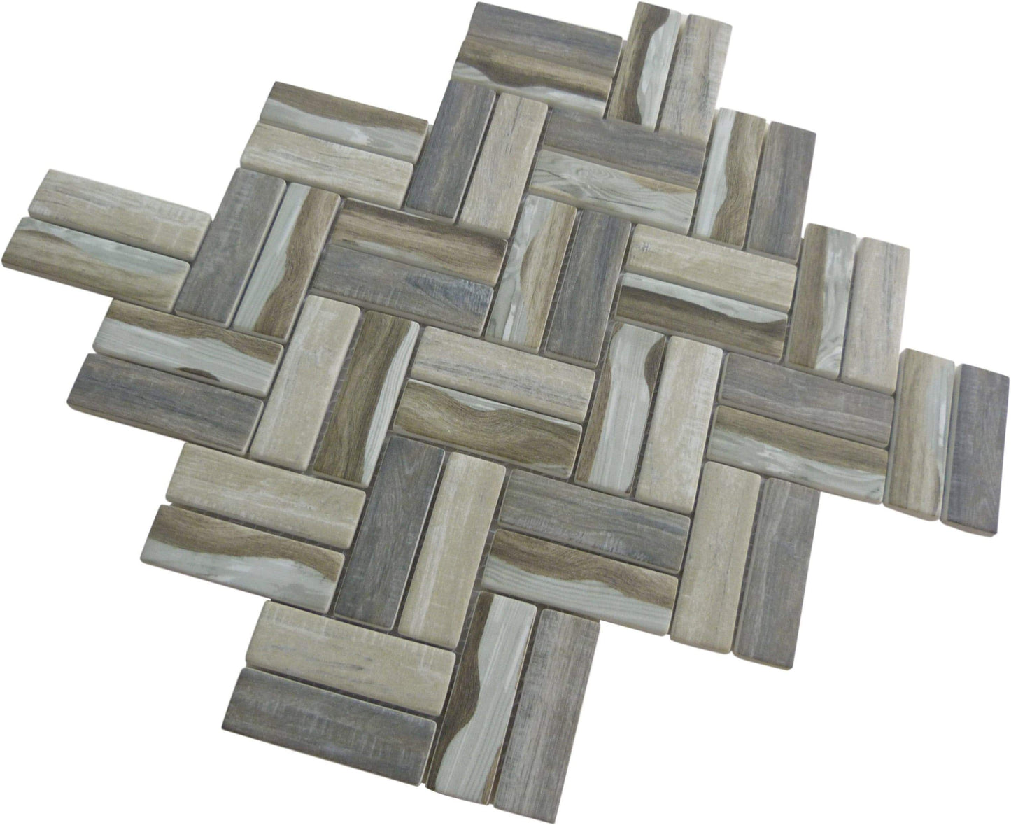 Herringbone Beige Matte Glass Tile Tuscan Glass