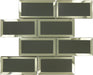 Inverted Beveled Mirror 3" x 6" Charcoal Metallic Glossy Glass Subway Tile Tuscan Glass
