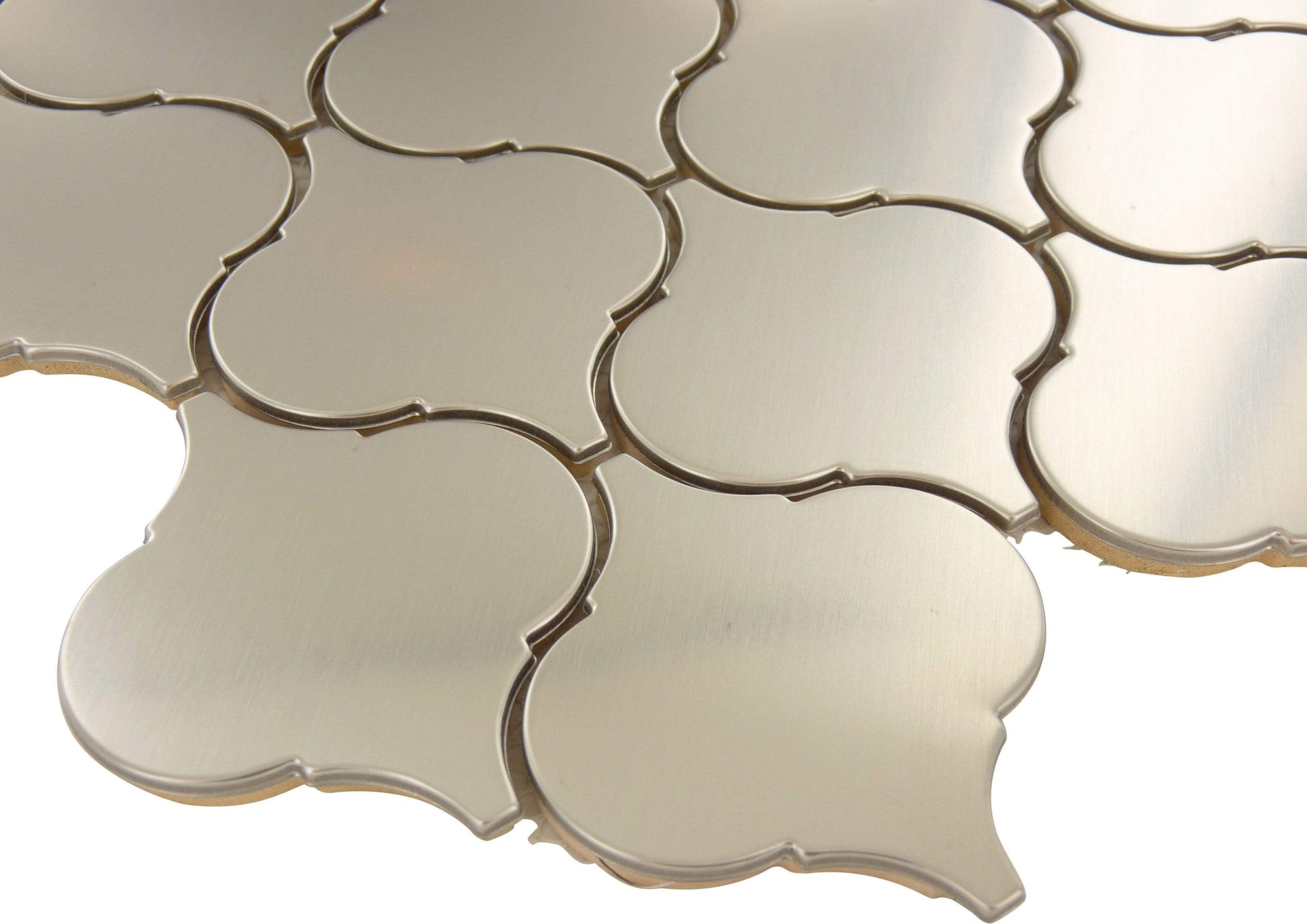 Arabesque Stainless Steel Metal Tile Tuscan Glass