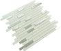 Metallic White Random Brick Glass and Metal Tile Tuscan Glass