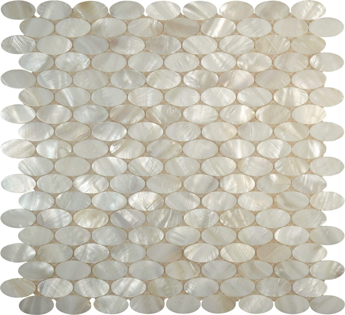 Mother Of Pearl Oval Glossy Shell Tile MPS3