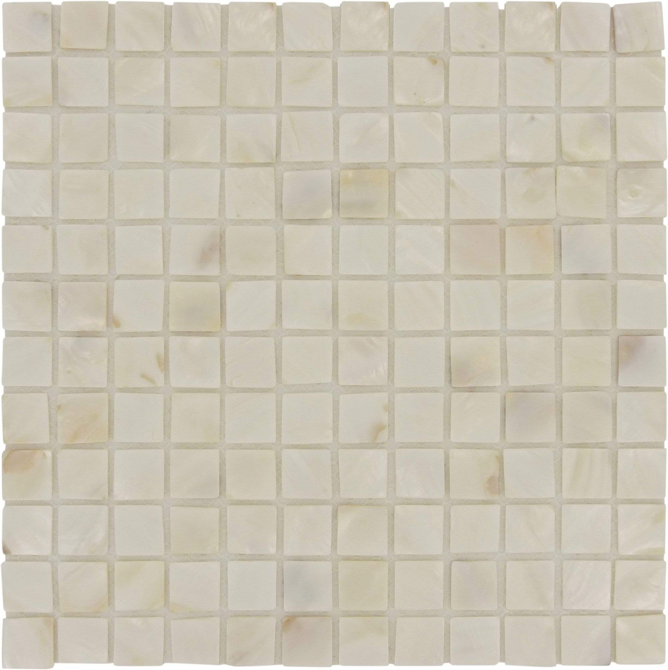 Mother Of Pearl Square Glossy Shell Tile Tuscan Glass