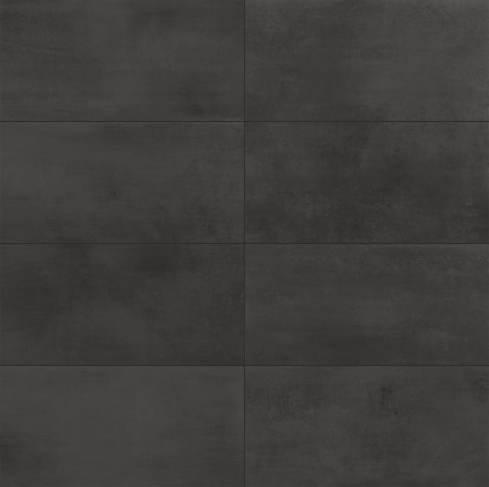 Le Leghe Black 12x24 Matte Porcelain Tile Tuscan Glass