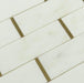 Natural Bianco White and Gold Metal Brick Subway Stone Tile Tuscan Glass