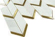 Natural Bianco White and Gold Metal Chevron Stone Tile Tuscan Glass