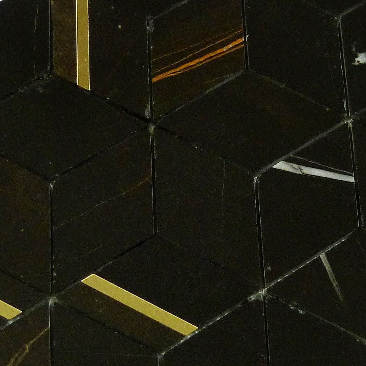 Natural Dorato Vittoria Black and Gold Metal Stone Tile Tuscan Glass