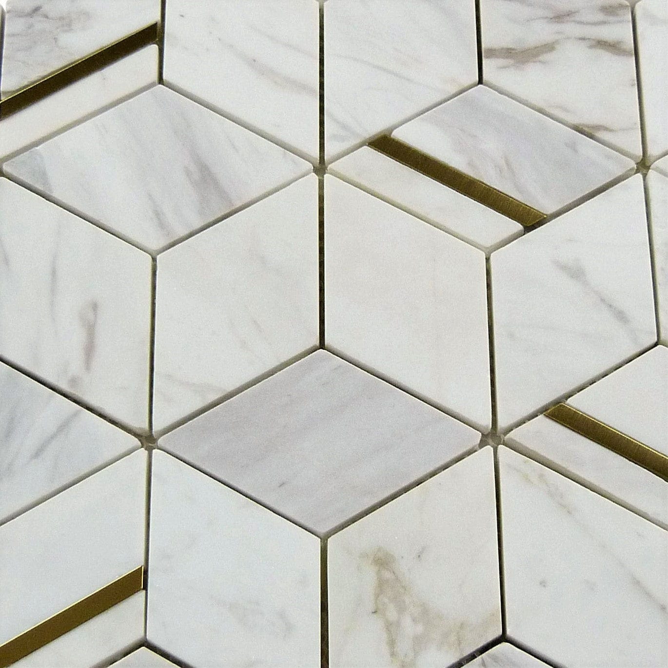 Natural Dorato Vittoria White and Gold Metal Stone Tile Tuscan Glass