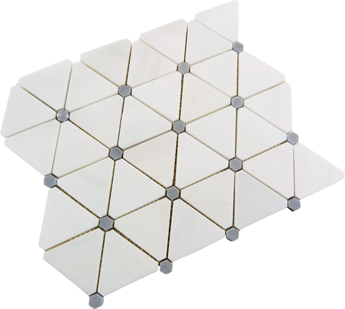 Natural Marble Dolomite White Triangle Polished Stone Tile NMS1