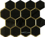 Natural Nero Black and Gold Metal Honeycomb Hexagon Stone Tile Tuscan Glass