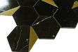 Natural Nero Orion Black and Gold Metal Hexagon Stone Tile Tuscan Glass
