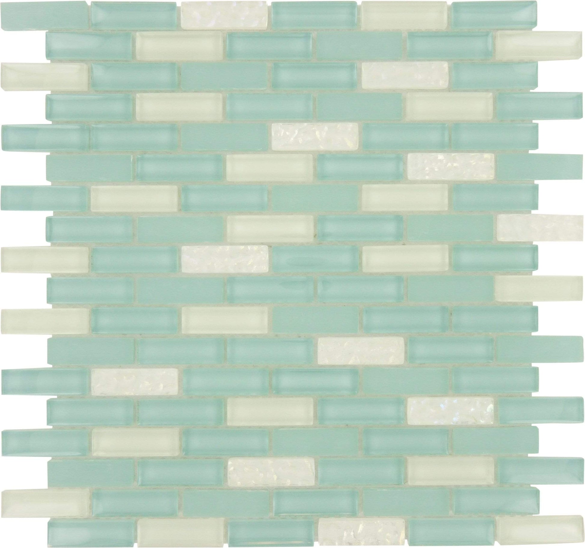 Crystile Aqua Blend Small Uniform Rippled Glossy Glass Tile Tuscan Glass