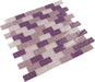 Crystile Purple Blend Uniform Rippled Glossy Glass Tile Tuscan Glass