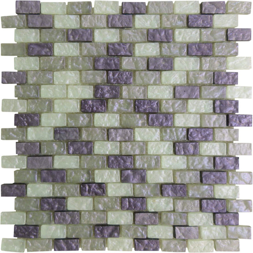 Ripple Purple Iridescent Mini Brick Glass Tile Tuscan Glass