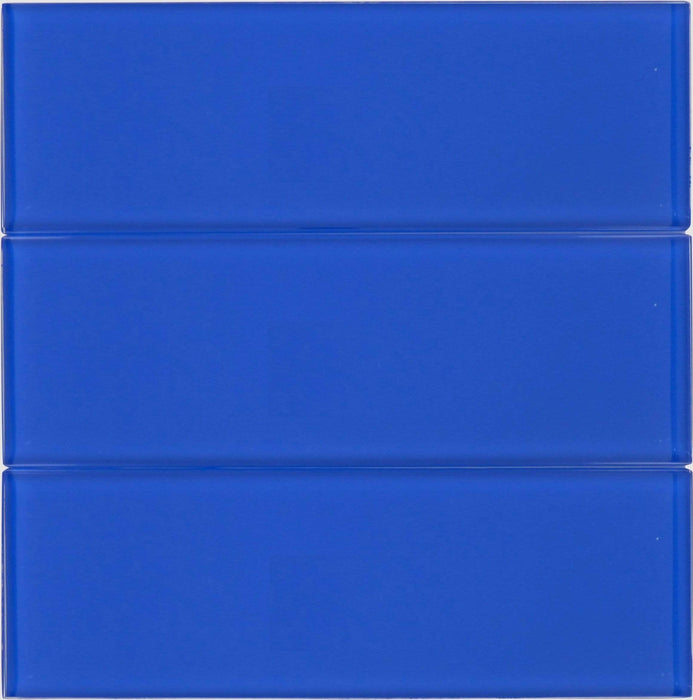 Royal Blue 4" X 12" Gloss Glass Subway Tile Tuscan Glass