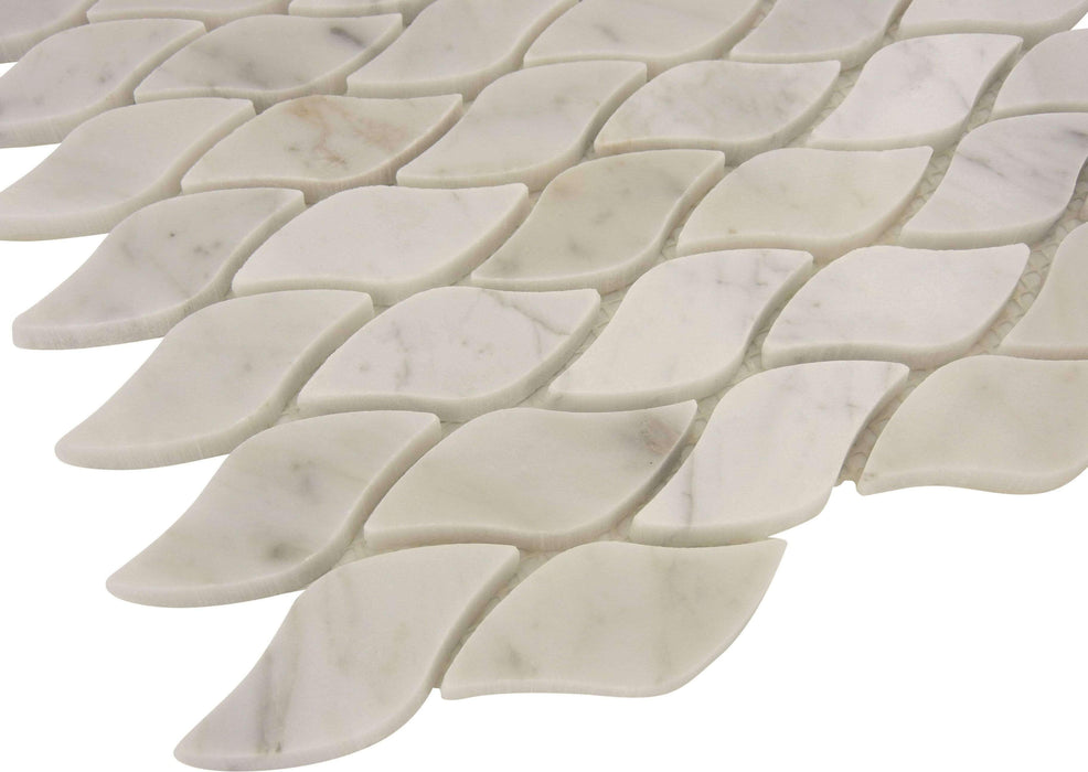Seagull White Carrara Polished Stone Tile Tuscan Glass