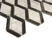 Space Grid Black Marquina and White Carrara Polished Stone Tile Tuscan Glass